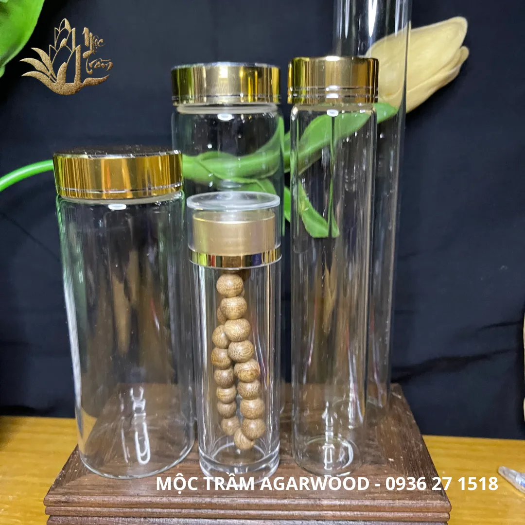 [Multiple Sizes] Luxury Glass Container for Bracelets, Oud Beads, Feng Shui Stones, Cordyceps, Saffron &amp; Herbal Products